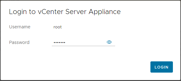 login to vcsa 7