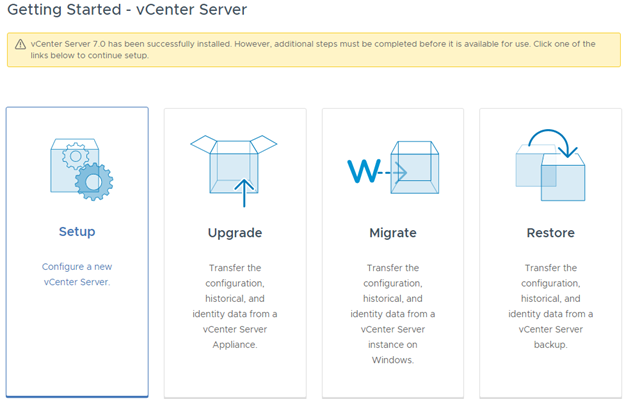 setup vcsa 7