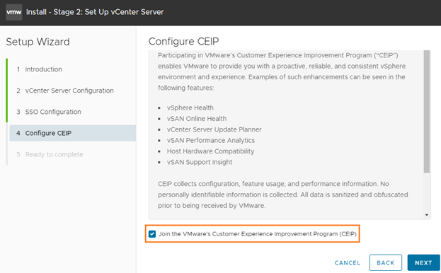 configure CEIP